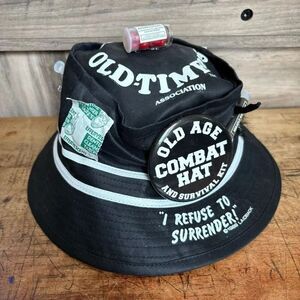 Over the Hill 40's 50's Old Timers Old Age Survival Kit Bucket Hat Preworn